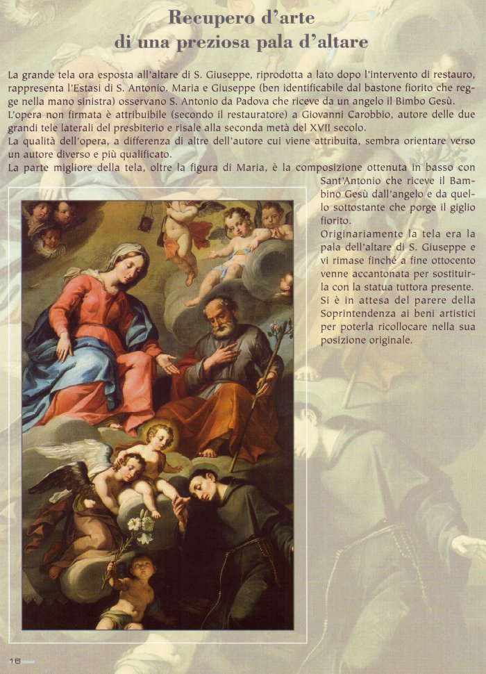 recupero d'arte pala d'altare